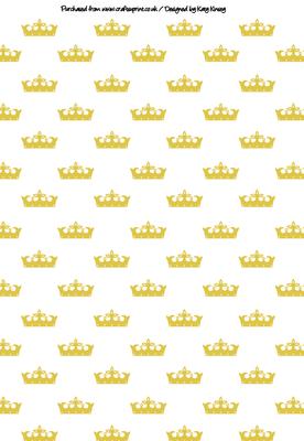 Princess Crowns Tiaras A4 Backing Paper in Yellow