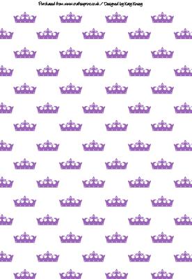 Princess Crowns Tiaras A4 Backing Paper in Purple