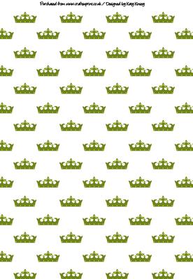 Princess Crowns Tiaras A4 Backing Paper in Green
