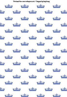 Princess Crowns Tiaras A4 Backing Paper in Blue