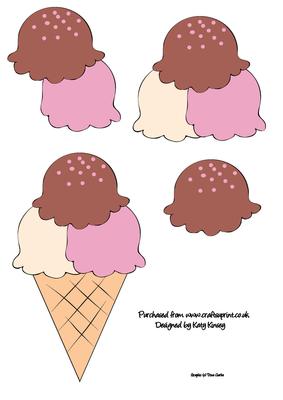 Neopolitan Ice Cream Decoupage Sheet