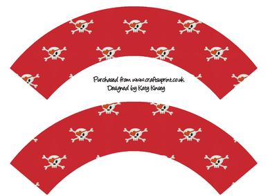 Pirate Party Cupcake Wrappers Girl