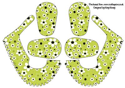 3D Baby Shoes in Daisy Daisy in Lime Green
