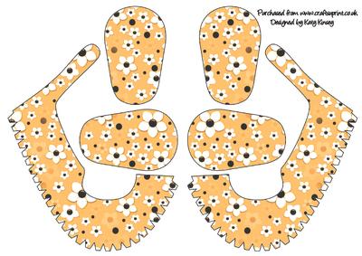 3D Baby Shoes in Daisy Daisy in Orange