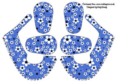 3D Baby Shoes in Daisy Daisy in Blue