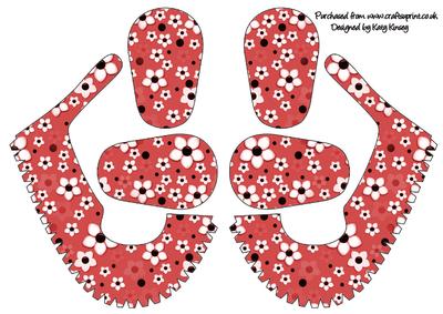 3D Baby Shoes in Daisy Daisy in Red
