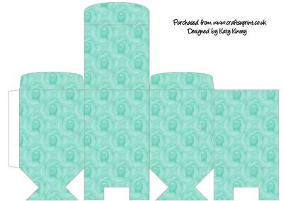 Aqua Roses Tall Slim Gift Box