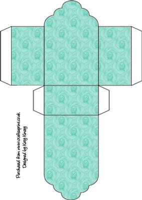 Aqua Roses Tag Gift Box
