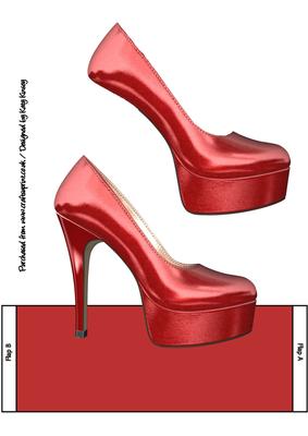 Red High Heel Shoe Roll Around 3D Card Topper