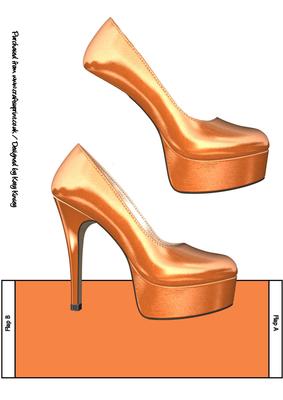 Orange High Heel Shoe Roll Around 3D Card Topper