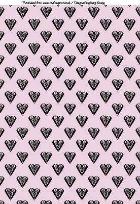 Silhouette Hearts A4 Backing Paper in Lilac