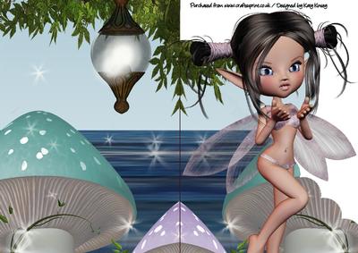 Mikita Fairy A5 Shaped Front Print and Fold Card