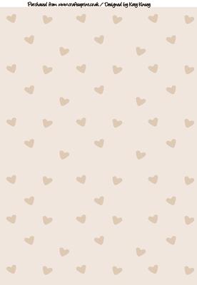 Scattered Hearts A4 Backing Paper in Cream