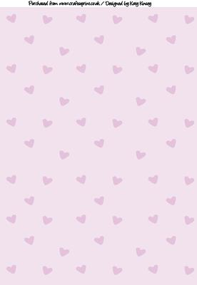 Scattered Hearts A4 Backing Paper in Lilac