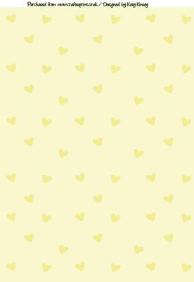 Scattered Hearts A4 Backing Paper in Yellow