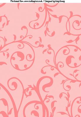 Foliage Swirls A4 Backing Paper in Baby Pink