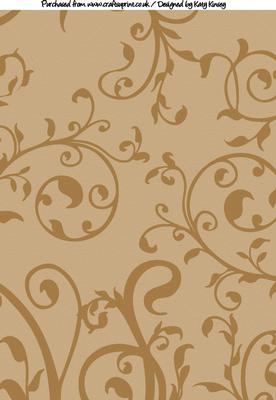 Foliage Swirls A4 Backing Paper in Brown