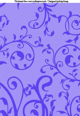 Foliage Swirls A4 Backing Paper in Dark Blue