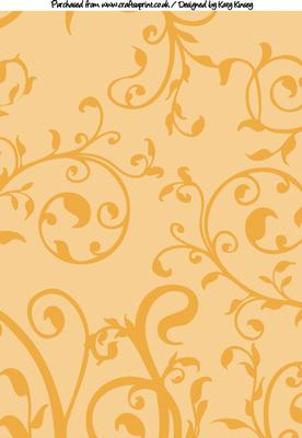 Foliage Swirls A4 Backing Paper in Orange