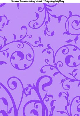 Oliage Swirls A4 Backing Paper in Purple