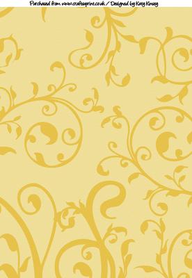 Foliage Swirls A4 Backing Paper in Yellow