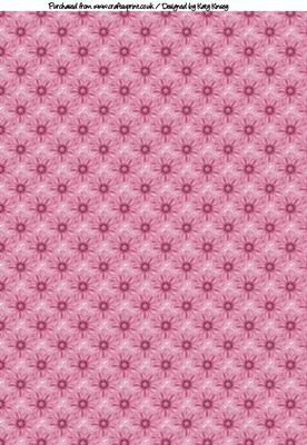 Organza Flowers A4 Backing Paper in Pink