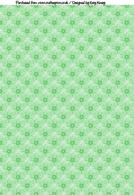 Organza Flowers A4 Backing Paper in Green