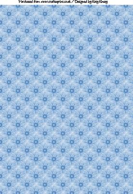 Organza Flowers A4 Backing Paper in Bright Blue