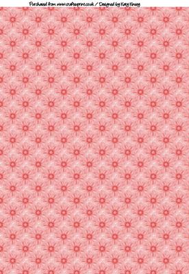 Organza Flowers A4 Backing Paper in Red