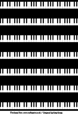 Piano Keys A4 Backing Paper Portrait