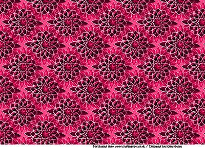 Jewelled Flowers A4 Backing Paper in Hot Pink