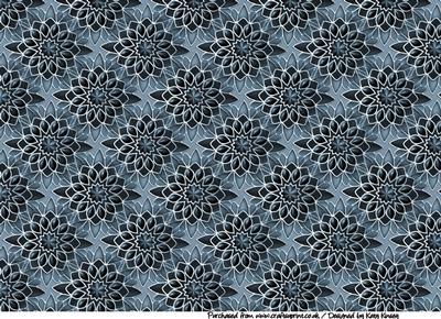Jewelled Flowers A4 Backing Paper in Soft Blue