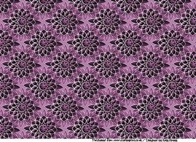 Jewelled Flowers A4 Backing Paper in Lilac