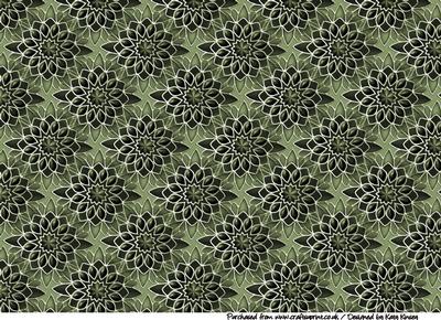 Jewelled Flowers A4 Backing Paper in Green