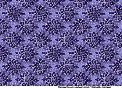 Jewelled Flowers A4 Backing Paper in Bright Blue