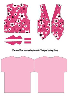 Daisy Daisy Waistcoat Shaped Card in Bright Pink