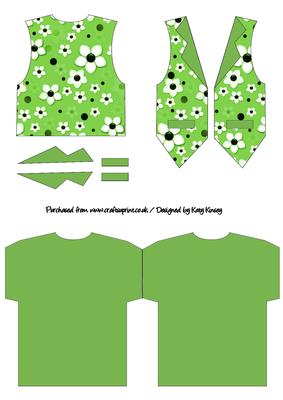 Daisy Daisy Waistcoat Shaped Card in Green