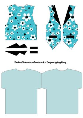 Daisy Daisy Waistcoat Shaped Card in Bright Blue