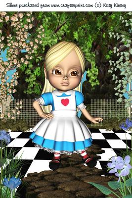 Alice in Wonderland A4 Card Front