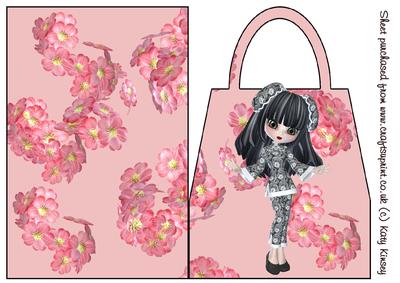 Little China Girl in Black Handbag Card