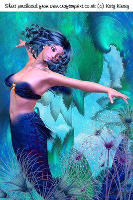 Beneath the Waves Mermaid A4 Card Front