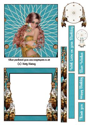 Native American Lady Shaker Card