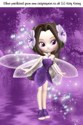 Violet Fairy A4 Card Front