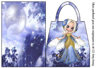 Blossom Fairy in Blue Handbag Card