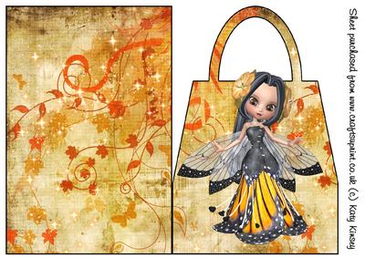 Blossom Fairy in Yellow Handbag Card