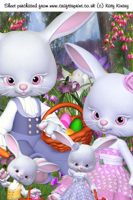 Easter Bunny Family A4 Card Front