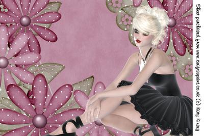 Ballerina Ribbons in Black A4 Card Front