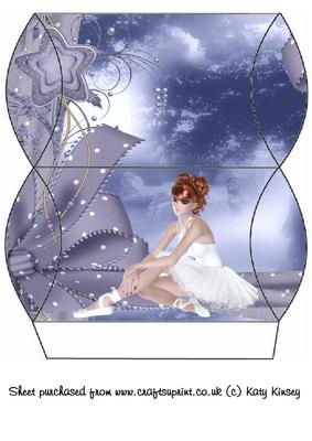 Ballerina Ribbons in White Pillow Box