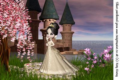 Princess Caelia in Gold A4 Card Front