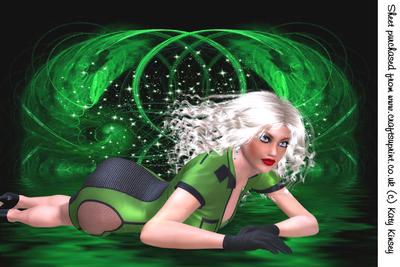 Evelyn in Green A4 Card Front